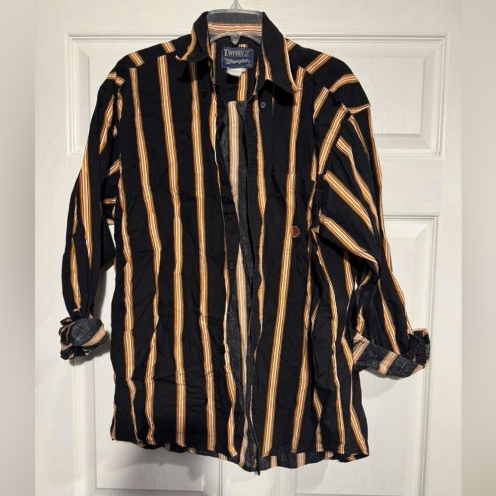 Wrangler Black and Gold Striped Shirt